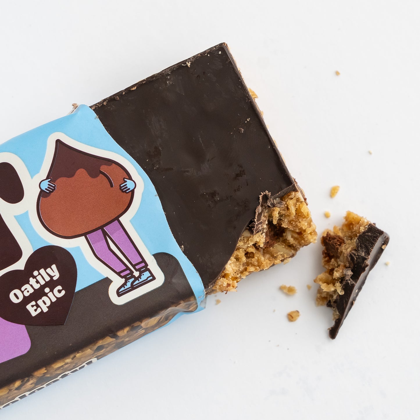 A close up of a half opened Topped Choc Chip Giant Bar
