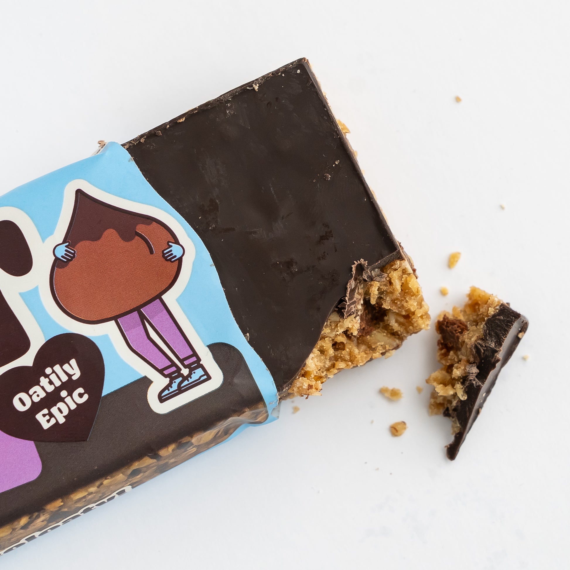 A close up of a half opened Topped Choc Chip Giant Bar