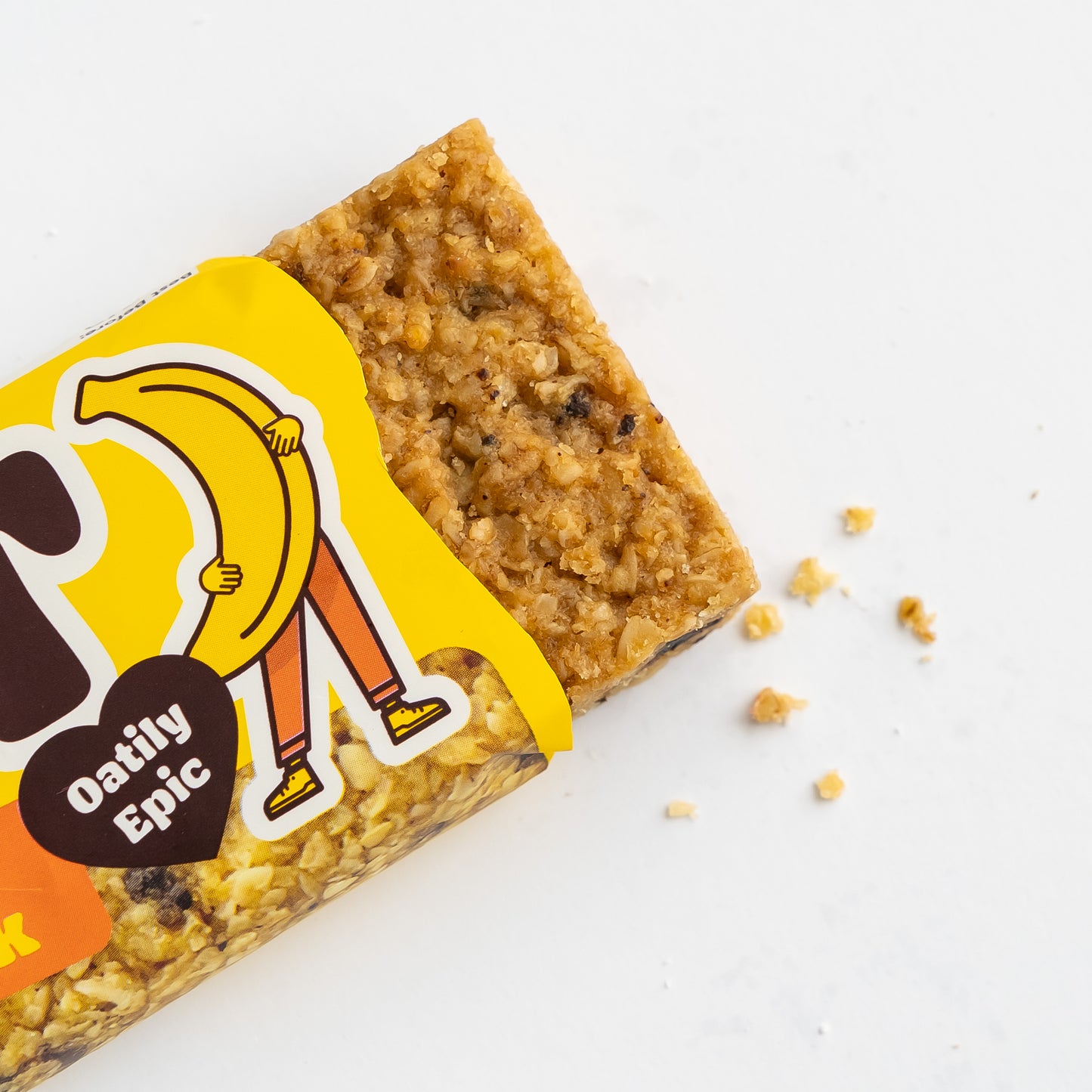 A close up of a half opened Banana Giant Bar